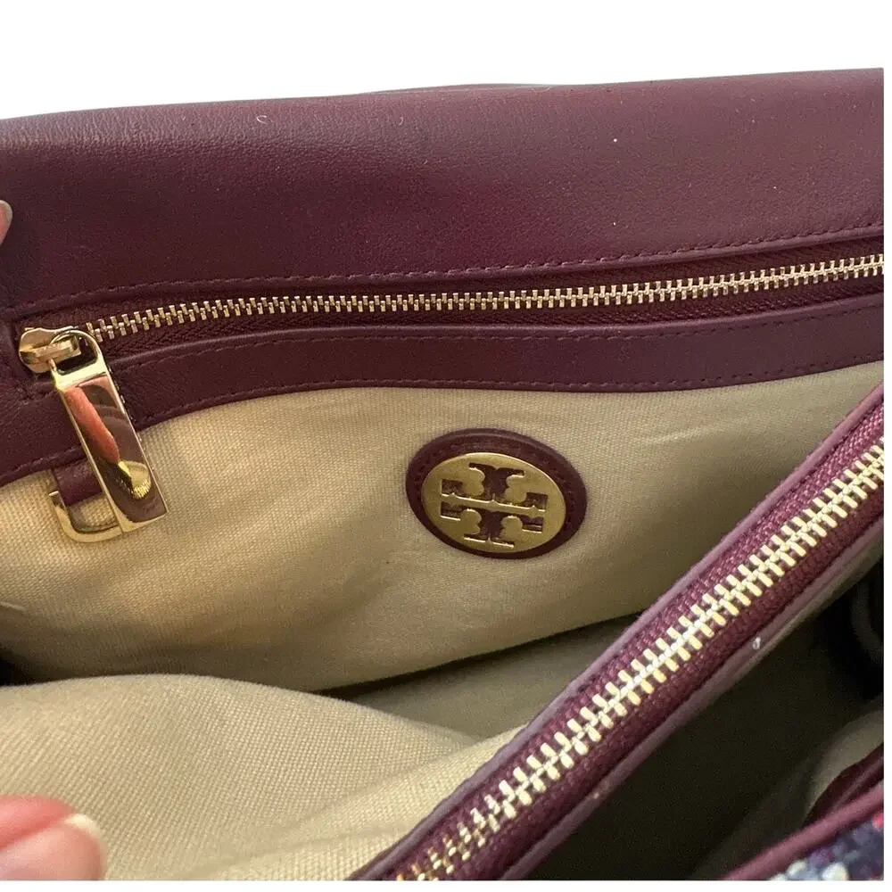 Tory Burch Needlepoint Chevron Resin‎ Chain Top Handle Bag